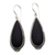 Lava stone dangle earrings, 'Dark Drop' - Sterling Silver Teardrop Dangle Earrings with Lava Stone thumbail