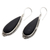 Lava stone dangle earrings, 'Dark Drop' - Sterling Silver Teardrop Dangle Earrings with Lava Stone (image 2b) thumbail