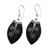 Lava stone dangle earrings, 'Lovely Flower by Night' - Sterling Silver Floral Dangle Earrings with Lava Stone (image 2b) thumbail