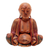 Holzstatuette - Handgeschnitzte Buddha-Statuette aus Suar-Holz mit antikem Finish