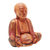 Wood statuette, 'The Wisdom of Buddha' - Hand-Carved Suar Wood Buddha Statuette in an Antique Finish (image 2b) thumbail