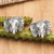 Knopfohrringe aus Sterlingsilber - Knopfohrringe aus Sterlingsilber mit Elefantenmotiv aus Java