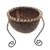 Kokosnussschale und Eisenauffangbehälter – Handgefertigter Catchall aus Kokosnussschale und Eisen mit Rattanfasern