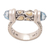 Men's gold-accented blue topaz cocktail ring, 'Chic Gentleman' - Men's 18k Gold-Accented Cocktail Ring with Blue Topaz Stones