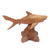 Holzskulptur - Handgefertigte braune Jempinis-Holzskulptur eines Hais