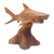 Holzskulptur - Handgefertigte braune Jempinis-Holzskulptur eines Hais