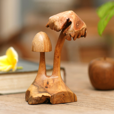 Wood sculpture, 'Mushroom Forest' - Eco-Friendly Handcrafted Jempinis and Benalu Wood Sculpture