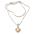 Halskette mit Goldakzent-Anhänger, „Shimmering Ball“ - Halskette aus Sterlingsilber mit Kugelanhänger mit Goldakzent