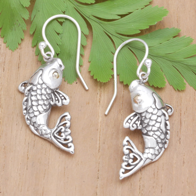 Shop Golden Drop Fish Hook Earrings, Silver Earrings