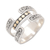 Gold-accented band ring, 'Armadillo Blooming' - Traditional 18k Gold-Accented Sterling Silver Band Ring