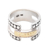 Gold-accented band ring, 'Armadillo Glam' - Band Ring with A Hammered Finish 18k Gold-Plated Accent