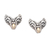 Gold-accented stud earrings, 'Whale Tails' - 18k Gold-Accented Silver Stud Earrings with Whale Tail Motif