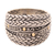 Gold-accented band ring, 'Bohemian Allure' - Bohemian Sterling Silver Band Ring with Gold-Plated Accents