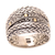 Gold-accented band ring, 'Bohemian Allure' - Bohemian Sterling Silver Band Ring with Gold-Plated Accents