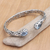 Gold-accented blue topaz cuff bracelet, 'Ethereal Trust' - Leafy 18k Gold-Accented Cuff Bracelet with Blue Topaz Gems