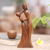 Wood sculpture, 'Dancing with Daughter' - Mother and Daughter Sculpture Hand-Carved from Wood in Bali (image 2) thumbail