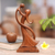 Escultura de madera - Escultura balinesa de madera tallada a mano de madre e hijo