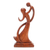 Wood sculpture, 'Dancing with Son' - Balinese Hand-Carved Mother and Son Wood Sculpture thumbail