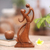 Wood sculpture, 'Dancing with Son' - Balinese Hand-Carved Mother and Son Wood Sculpture (image 2b) thumbail