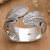Sterling silver band ring, 'Feather Embrace' - Feather-Themed Sterling Silver Band Ring Crafted in Bali (image 2) thumbail