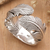 Sterling silver band ring, 'Feather Embrace' - Feather-Themed Sterling Silver Band Ring Crafted in Bali (image 2b) thumbail