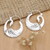 Sterling silver hoop earrings, 'Swan Goddess' - Swam-Themed Sterling Silver Hoop Earrings Crafted in Bali (image 2) thumbail