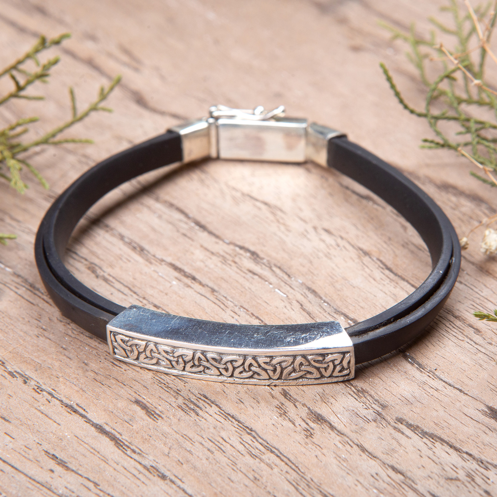 Silver and Gold Celtic Square Heavy Dragon Weave Bracelet-Keith Jack |  Keith Jack