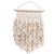 Cotton macrame wall hanging, 'Intricate Style' - Cotton Macrame Wall Hanging in Ivory with Wood Rod (image 2c) thumbail