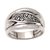 Sterling silver band ring, 'Island Awakening' - Polished Sterling Silver Band Ring with Traditional Motifs thumbail