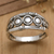 Sterling silver domed ring, 'Bamboo Universe' - Bamboo-Themed Sterling Silver Domed Ring from Bali (image 2) thumbail