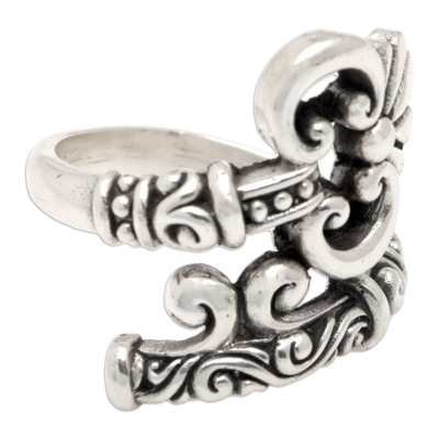 Sterling silver cocktail ring, 'Key to the World' - Traditional Balinese Sterling Silver Cocktail Ring