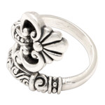 Sterling silver cocktail ring, 'Key to the World' - Traditional Balinese Sterling Silver Cocktail Ring