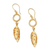 Gold-plated dangle earrings, 'Autumn Sensations' - Leafy 18k Gold-Plated Brass Dangle Earrings from Bali