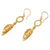 Gold-plated dangle earrings, 'Autumn Sensations' - Leafy 18k Gold-Plated Brass Dangle Earrings from Bali