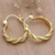 Gold-plated hoop earrings, 'Celestial Twists' - 18k Gold-Plated Brass Hoop Earrings with Hammered Finish