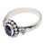Cubic zirconia cocktail ring, 'Blue Maiden' - Floral Sterling Silver Cocktail Ring with Cubic Zirconia (image 2c) thumbail