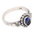 Cubic zirconia cocktail ring, 'Blue Maiden' - Floral Sterling Silver Cocktail Ring with Cubic Zirconia (image 2d) thumbail