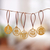 Handgefertigte Ornamente, (5er-Set) - Set mit 5 handgefertigten goldfarbenen Weihnachtsornamenten aus Bali