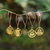 Handcrafted ornaments, 'Magical Eve' (set of 5) - Set of 5 Handcrafted Gold-Toned Ornaments from Bali