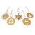 Handcrafted ornaments, 'Merry Gift' (set of 5) - Set of 5 Handcrafted Gold-Toned Ornaments from Bali