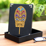 Linen paper decorative box, 'Kayonan of Bali' - Black Linen Paper Decorative Box with Traditional Pattern