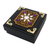 Linen paper decorative box, 'Purple Dawn' - Decorative Box with Traditional Pattern and Purple Beads