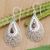 Garnet dangle earrings, 'Crimson Feelings' - Natural Garnet and Sterling Silver Dangle Earrings from Bali (image 2) thumbail