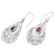 Garnet dangle earrings, 'Crimson Feelings' - Natural Garnet and Sterling Silver Dangle Earrings from Bali (image 2b) thumbail