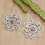 Garnet filigree dangle earrings, 'Passionate Sunset' - Floral and Sun-Inspired Garnet Filigree Dangle Earrings