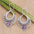 Amethyst dangle earrings, 'Wise Spirit' - Sterling Silver Dangle Earrings with Faceted Amethyst Gems (image 2) thumbail