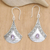 Amethyst dangle earrings, 'Blade of Wisdom' - Amethyst and Sterling Silver Dangle Earrings from Bali
