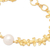 Gold-plated cultured pearl pendant bracelet, 'Ashoka's Beauty' - Floral 18k Gold-Plated Pendant Bracelet with White Pearl (image 2d) thumbail