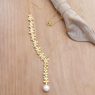 Pearl Necklace in Gold Plated Silver NS 138