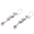 Amethyst dangle earrings, 'Purple Orchids' - Sterling Silver Floral Dangle Earrings with Faceted Amethyst